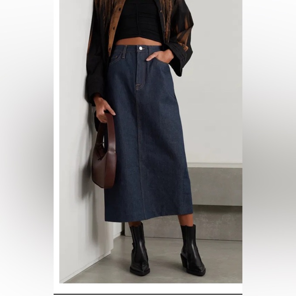 FRAME Dark Blue Denim Skirt